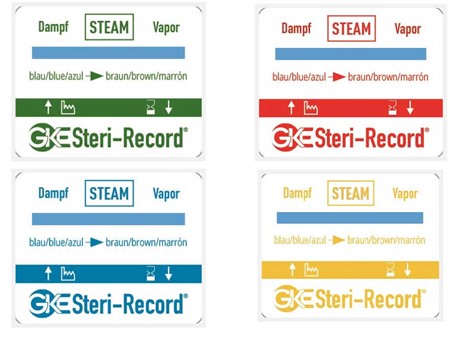 Steri-Record® with indicator, Green, double self-adhesive labels